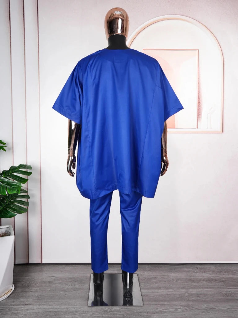 Buy African Clothes For Men 2PC Set White Tops Pants Clothing Ramadan Party Wedding Dress for only $35.09 at Flexi Africa!