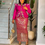 H&D African dresses for woman Turkey dress Sequin Diamond Robe Africaine African clothing Fashion Boubou Africain femme 2026 New - Free Delivery Worldwide only at Flexi Africa