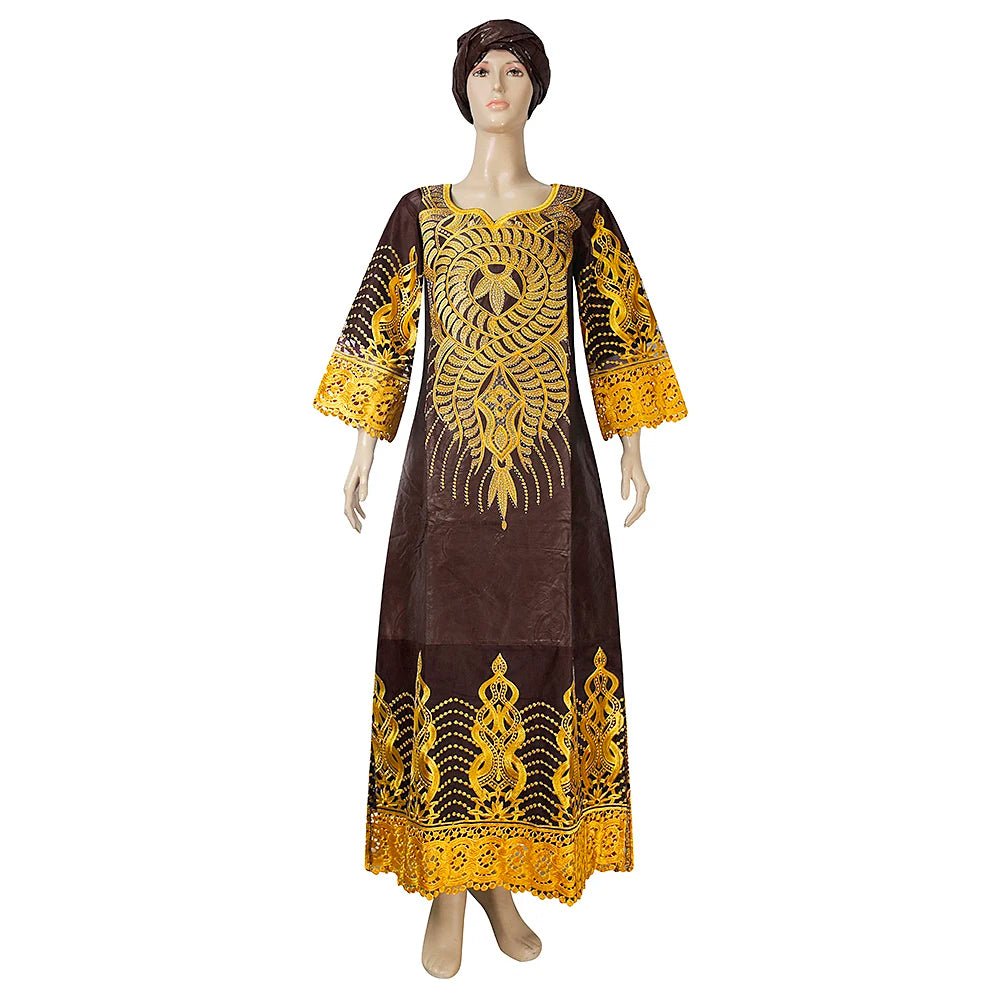 H&D African Dresses For Women 2024 New Fashion Ankara Dashiki Kaftan Dress Turkish Moroccan Wedding Rich Bazin Maxi Robes Boubou - Free Delivery Worldwide only at Flexi Africa