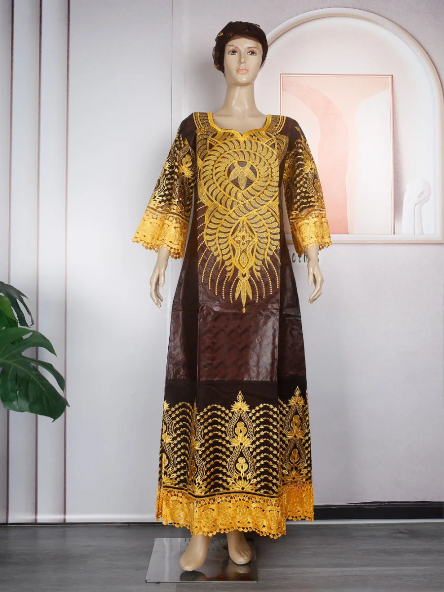 H&D African Dresses For Women 2024 New Fashion Ankara Dashiki Kaftan Dress Turkish Moroccan Wedding Rich Bazin Maxi Robes Boubou - Free Delivery Worldwide only at Flexi Africa