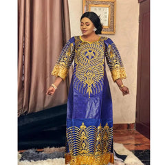 H&D African Dresses For Women 2024 New Fashion Ankara Dashiki Kaftan Dress Turkish Moroccan Wedding Rich Bazin Maxi Robes Boubou - Free Delivery Worldwide only at Flexi Africa