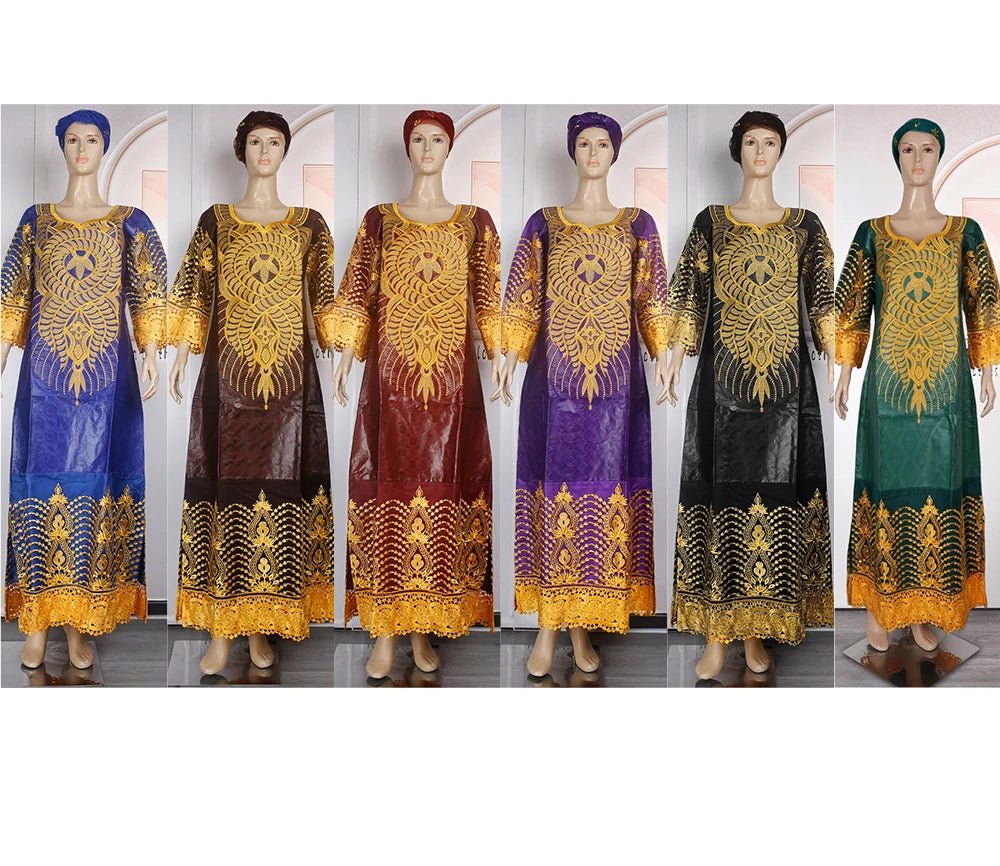 H&D African Dresses For Women 2024 New Fashion Ankara Dashiki Kaftan Dress Turkish Moroccan Wedding Rich Bazin Maxi Robes Boubou - Free Delivery Worldwide only at Flexi Africa
