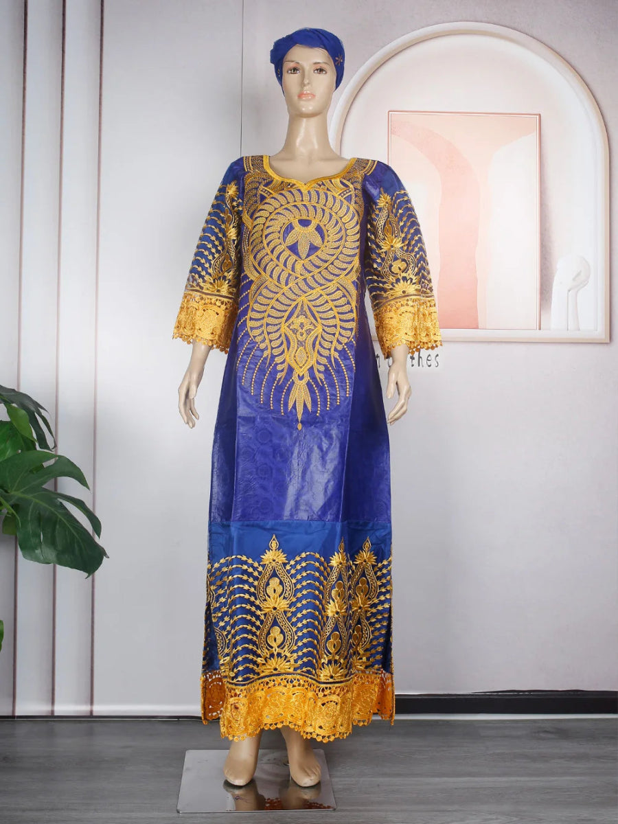H&D African Dresses For Women 2024 New Fashion Ankara Dashiki Kaftan Dress Turkish Moroccan Wedding Rich Bazin Maxi Robes Boubou - Free Delivery Worldwide only at Flexi Africa