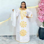 H&D African Dresses For Women Bazin Riche Tradition Embroidery Dress Lady Ankara Robe Clothes Party Gowns Skirt - Free Delivery Worldwide only at Flexi Africa