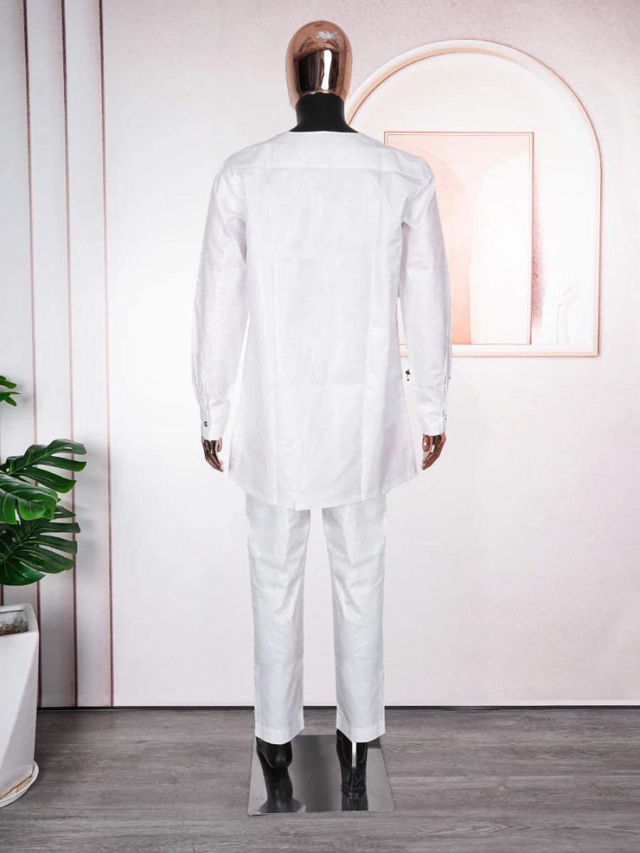 H&D South African Traditional Wear Formal Attire Bazin Riche Dashiki Outfits Shirt Pants Robe Suit African Men Agbada Ramadan - Free Delivery Worldwide only at Flexi Africa