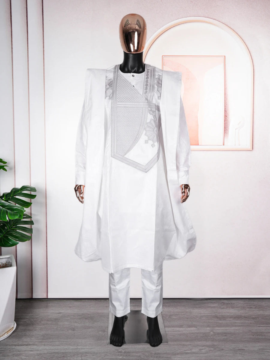 H&D South African Traditional Wear Formal Attire Bazin Riche Dashiki Outfits Shirt Pants Robe Suit African Men Agbada Ramadan - Free Delivery Worldwide only at Flexi Africa