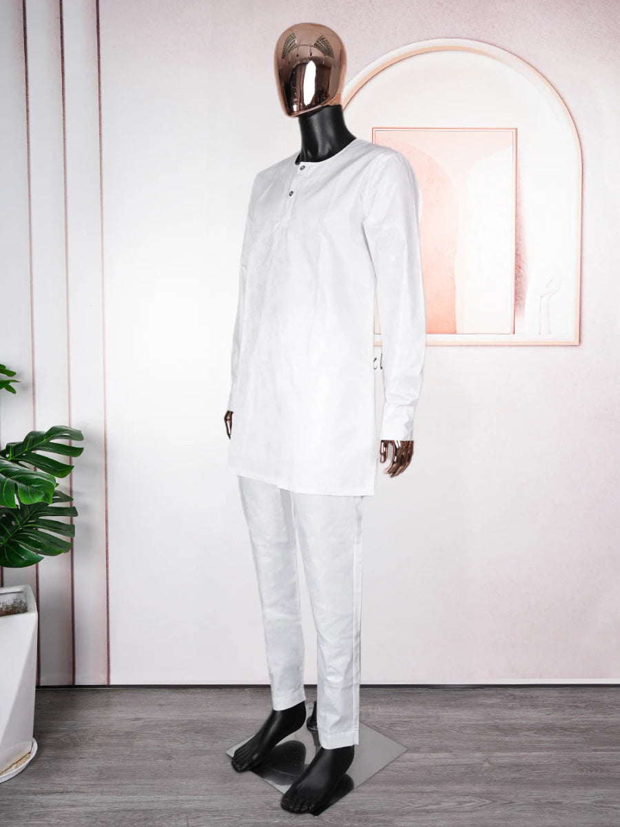 H&D South African Traditional Wear Formal Attire Bazin Riche Dashiki Outfits Shirt Pants Robe Suit African Men Agbada Ramadan - Free Delivery Worldwide only at Flexi Africa