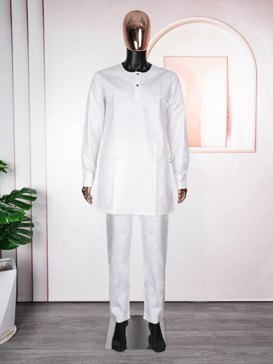 H&D South African Traditional Wear Formal Attire Bazin Riche Dashiki Outfits Shirt Pants Robe Suit African Men Agbada Ramadan - Free Delivery Worldwide only at Flexi Africa