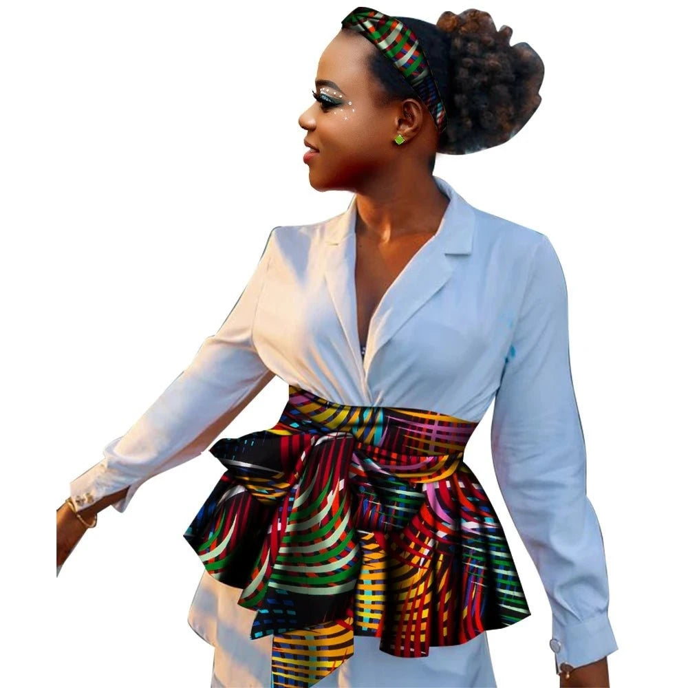 High Waist Wrap Skirts for Women: Stylish Asymmetrical Short Skirts with Waist Jewelry - Flexi Africa - Flexi Africa offers Free Delivery Worldwide - Vibrant African traditional clothing showcasing bold prints and intricate designs