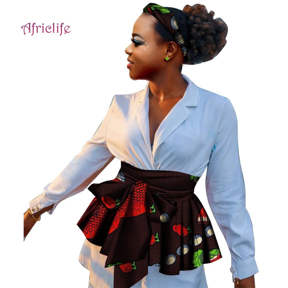 High Waist Wrap Skirts for Women: Stylish Asymmetrical Short Skirts with Waist Jewelry - Flexi Africa FREE WORLDWIDE POSTAGE