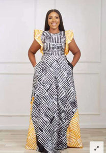 African dress, African batik dress, African tie dye dress, Ankara maxi dress, Ankara gown, African print dress, African gown, Adire dress (Artisans in Nigeria) - Flexi Africa - Flexi Africa offers Free Delivery Worldwide - Vibrant African traditional clothing showcasing bold prints and intricate designs