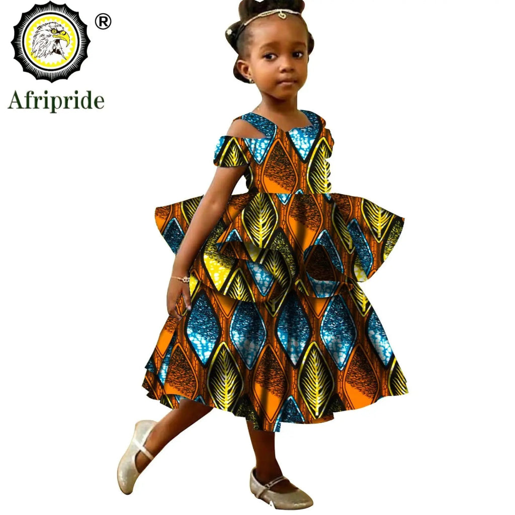 Kids African Print Princess Dress – Sleeveless Ankara Casual Mini Dress for Girls - Free Delivery Worldwide only at Flexi Africa