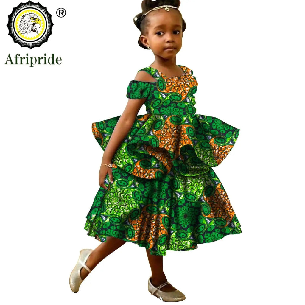 Kids African Print Princess Dress – Sleeveless Ankara Casual Mini Dress for Girls - Free Delivery Worldwide only at Flexi Africa