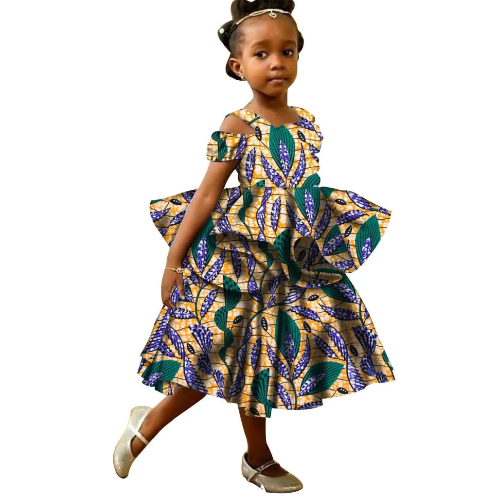 Kids African Print Princess Dress Sleeveless Ankara Casual 780 / XL Kids African Print Princess Dress Sleeveless Ankara Casual 780 / XL
