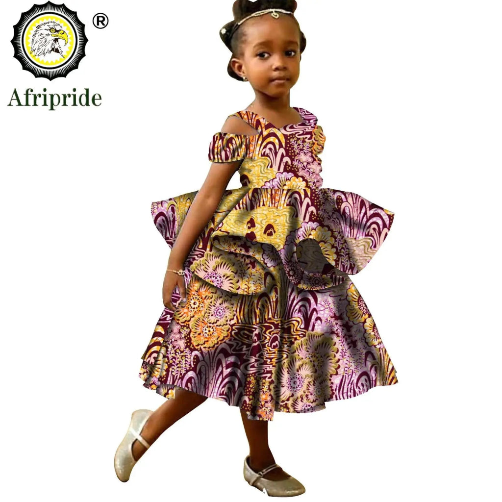 Kids African Print Princess Dress – Sleeveless Ankara Casual Mini Dress for Girls - Free Delivery Worldwide only at Flexi Africa