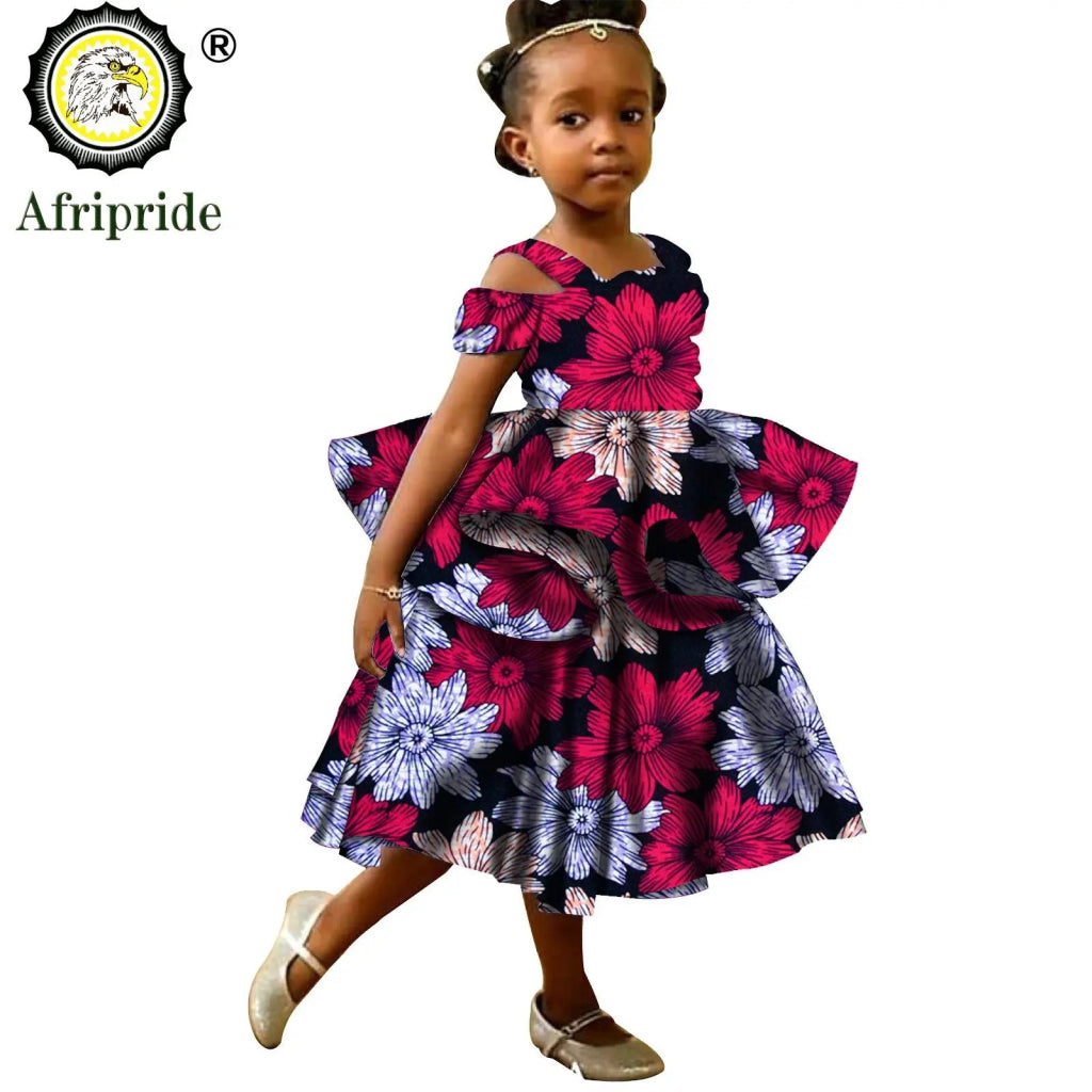 Kids African Print Princess Dress – Sleeveless Ankara Casual Mini Dress for Girls - Free Delivery Worldwide only at Flexi Africa