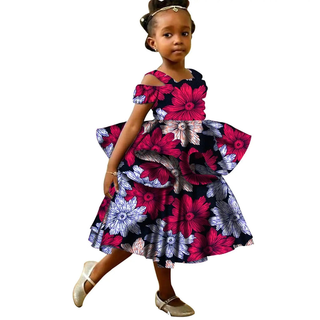 princess print dress African Flower Print Princess Dress