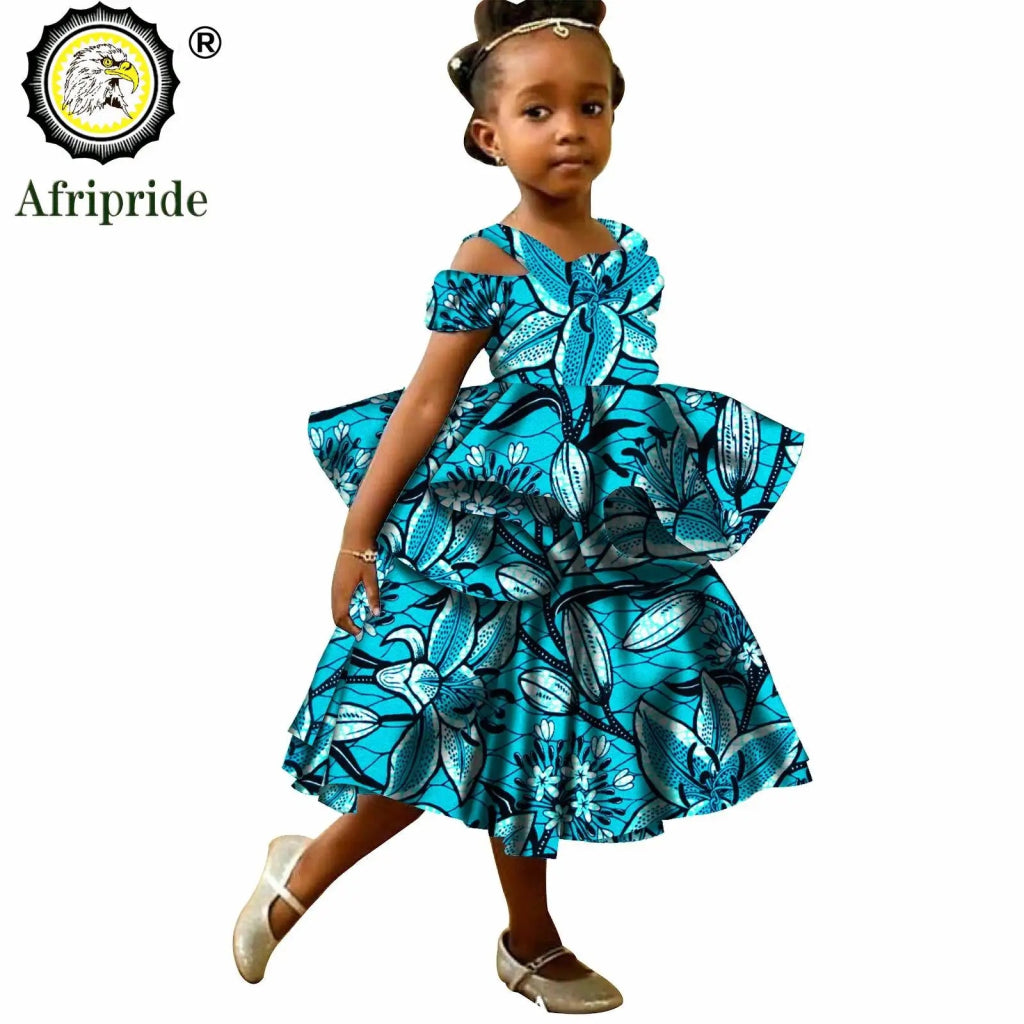 Kids African Print Princess Dress – Sleeveless Ankara Casual Mini Dress for Girls - Free Delivery Worldwide only at Flexi Africa