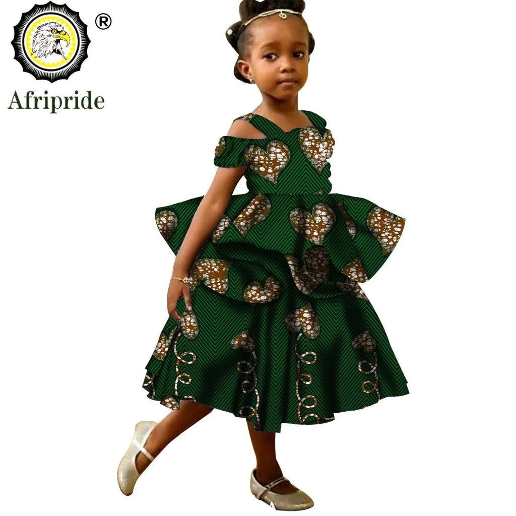 Kids African Print Princess Dress – Sleeveless Ankara Casual Mini Dress for Girls - Free Delivery Worldwide only at Flexi Africa