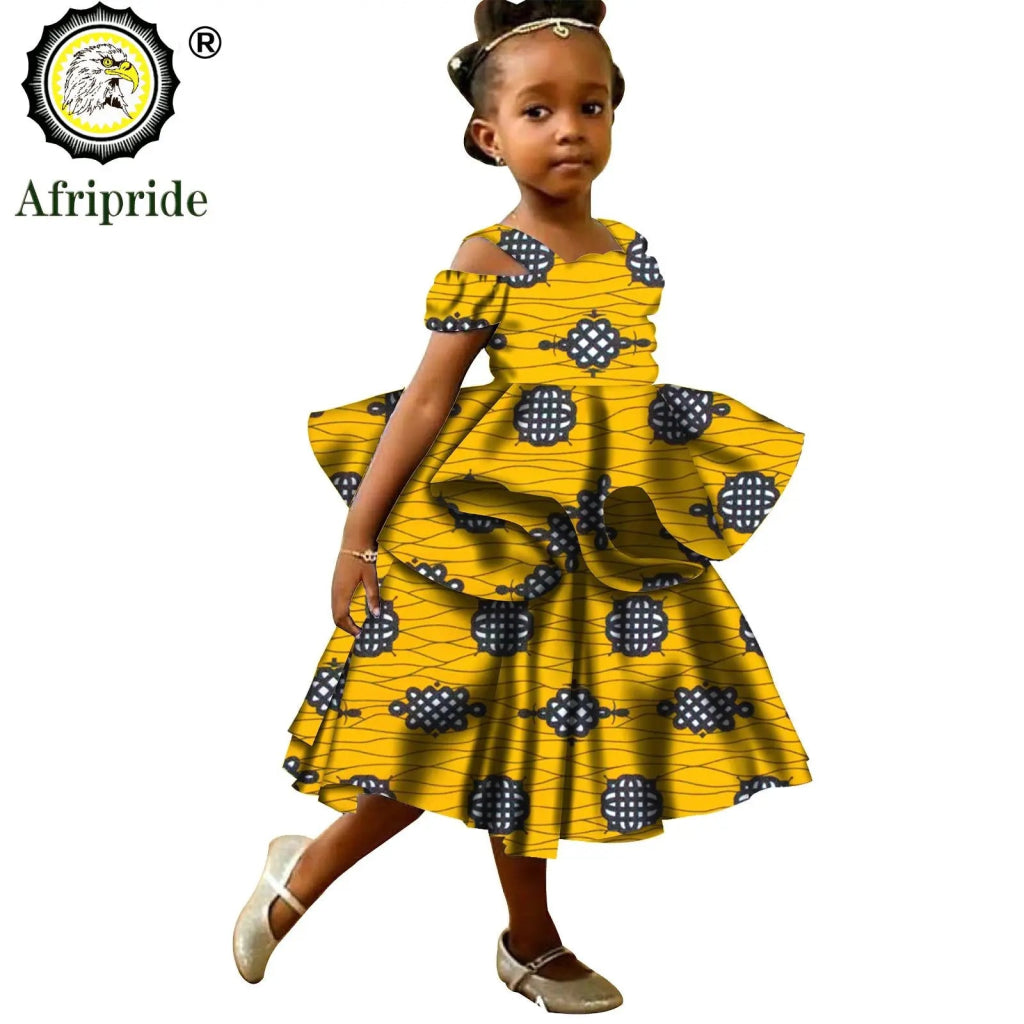 Kids African Print Princess Dress – Sleeveless Ankara Casual Mini Dress for Girls - Free Delivery Worldwide only at Flexi Africa