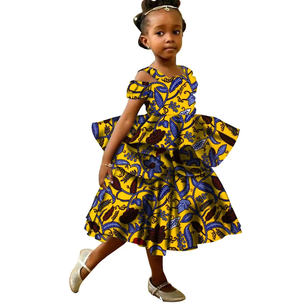 Kids African Print Princess Dress – Sleeveless Ankara Casual 780 / XL Kids African Print Princess Dress – Sleeveless Ankara Casual 780 / XL