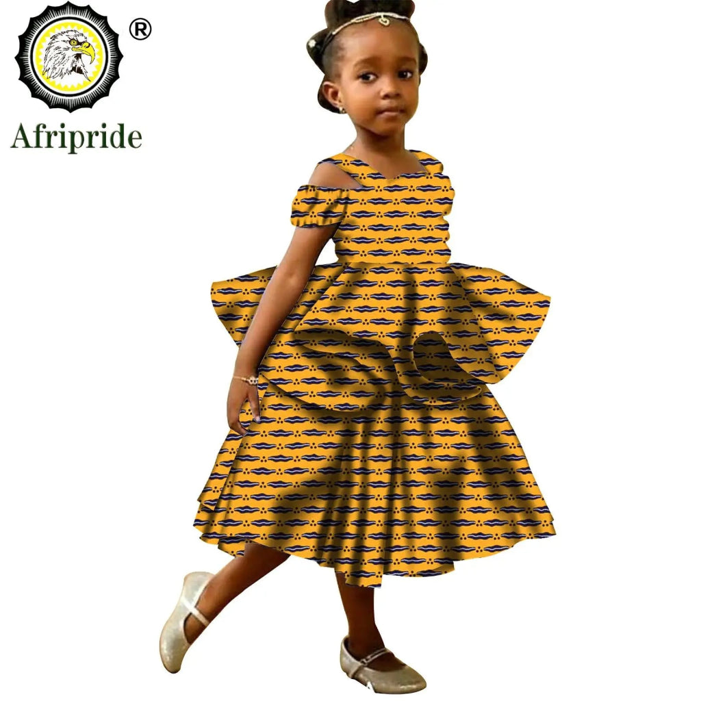 Kids African Print Princess Dress – Sleeveless Ankara Casual Mini Dress for Girls - Free Delivery Worldwide only at Flexi Africa