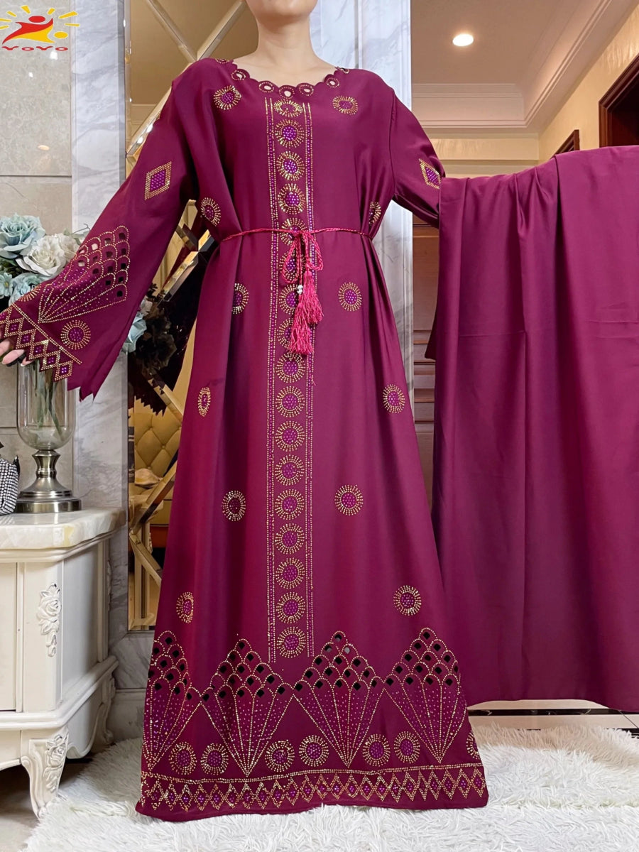 Latest Women Elegant Autumn Dresses Dubai Party Outfits Long Sleeve Dashiki Muslim Women High - grade Comfort Fabric African Abaya - Free Delivery Worldwide only at Flexi Africa