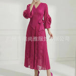 Long Sleeve Maxi Dress – Elegant Modest African Office Wear for Women - Free Delivery Worldwide only at Flexi Africa