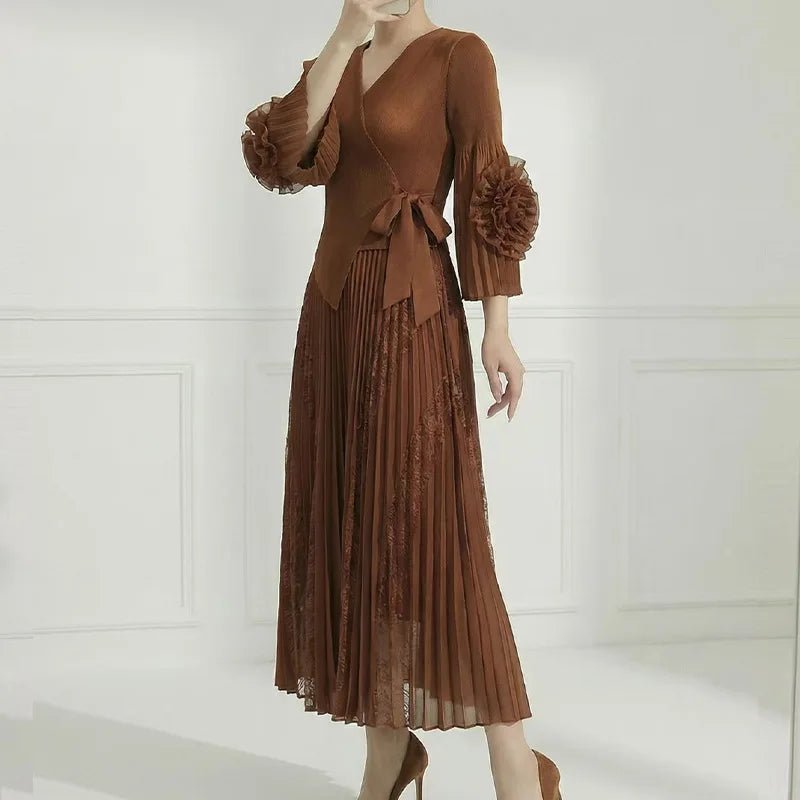 Long Sleeve Maxi Dress – Elegant Modest African Office Wear for Women - Free Delivery Worldwide only at Flexi Africa