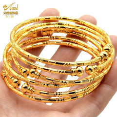 Luxurious African Jewelry: Gold-Toned Copper Bangle Bracelet for Women - Flexi Africa - Free Delivery - www.flexiafrica.com