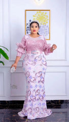 Luxurious Sequin Mermaid Gown: Plus Size African Women's Evening Dress for Wedding Parties - Flexi Africa www.flexiafrica.com