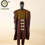 Luxury African Agbada 3PC Set for Men – Dashiki Print Shirt, Pants & Robe - Free Delivery Worldwide only at Flexi Africa