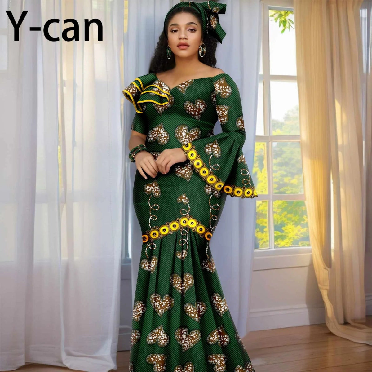 Luxury African Ankara Print Dress Elegant Gown for Women Flexi Africa Luxury African Ankara Print Dress Elegant Gown for Women Flexi Africa