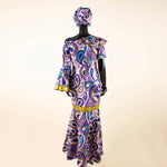 Luxury African Ankara Print Dress – Elegant Slim Fit Gown for Women’s Birthday, Wedding, and Party Events