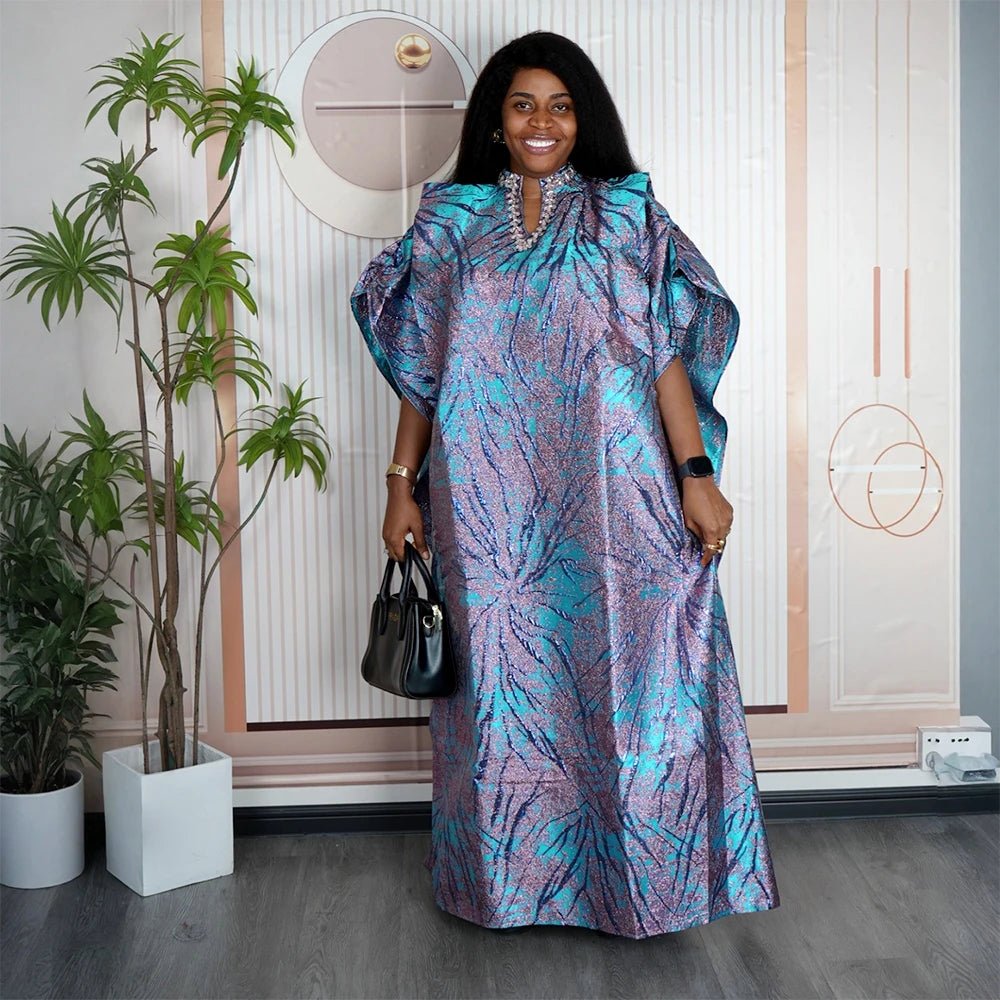 Luxury African Boubou Dress for Women – Elegant Wedding & Church Robes - Free Delivery Worldwide only at Flexi Africa
