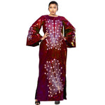 Luxury African Boubou Dress for Women – Rich Embroidery Design in Premium Fabric - Free Delivery Worldwide only at Flexi Africa