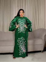 Luxury African Boubou Dress for Women – Rich Embroidery Design in Premium Fabric - Free Delivery Worldwide only at Flexi Africa