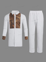 Luxury African Dashiki 2PC Set for Men – Elegant Traditional Shirt & Pants Native Ethnic Outfit - Free Delivery Worldwide only at Flexi Africa