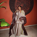 Luxury African Dashiki Maxi Dress – V - Neck Long Sleeve Plus Size Kaftan Abaya - Free Delivery Worldwide only at Flexi Africa