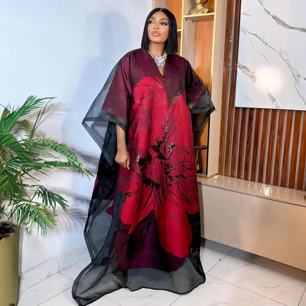 Luxury African Embroidered 2PC Outfit for Women – Elegant Party & Event Wear - Free Delivery Worldwide only at Flexi Africa