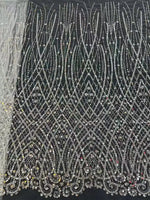 Luxury African Heavy Beaded Lace Fabric – Nigerian Embroidered Sequin Lace for Groom Wedding & Party Dresses, 5 Yards - Free Delivery Worldwide only at Flexi Africa