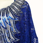 Luxury African Lace Maxi Dress for Women – Beaded Embroidered Plus Size Loose-Fit Gown - Free Delivery Worldwide only at Flexi Africa