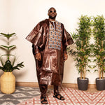 Luxury African Men’s 3PC Kaftan Set – Long Sleeve Ethnic Top, Pants & Matching Outfit - Free Delivery Worldwide only at Flexi Africa