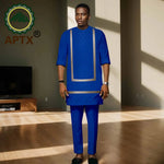 Luxury African Men’s Bazin Riche Embroidered Dashiki Shirt & Pants Set – Traditional Wedding & Party Suit - Free Delivery Worldwide only at Flexi Africa