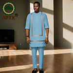 Luxury African Men’s Bazin Riche Embroidered Dashiki Shirt & Pants Set – Traditional Wedding & Party Suit - Free Delivery Worldwide only at Flexi Africa