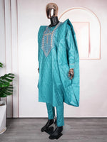 Luxury African Men’s Green Agbada Outfit – Bazin Riche Dashiki Shirt, Pants and Robe Suit - Free Delivery Worldwide only at Flexi Africa