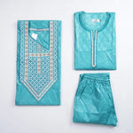 Luxury African Men’s Green Agbada Outfit – Bazin Riche Dashiki Shirt, Pants and Robe Suit - Free Delivery Worldwide only at Flexi Africa
