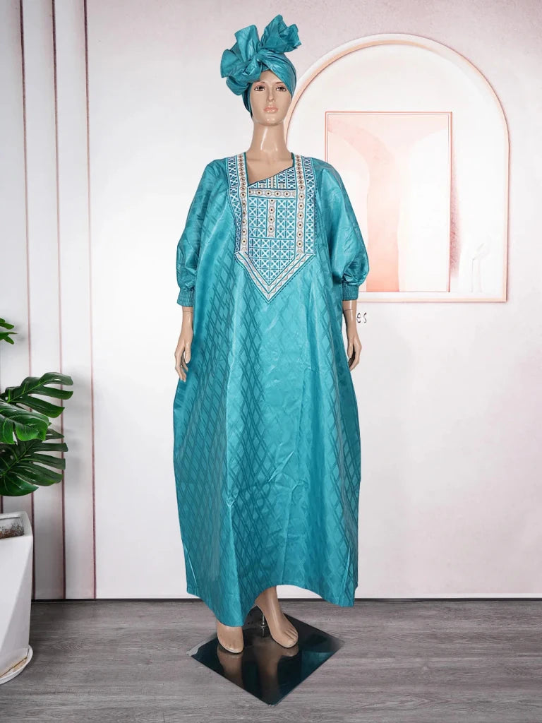 Luxury African Men’s Green Agbada Suit – Bazin Riche Dashiki Shirt, Pants and Robe Set - Free Delivery Worldwide only at Flexi Africa