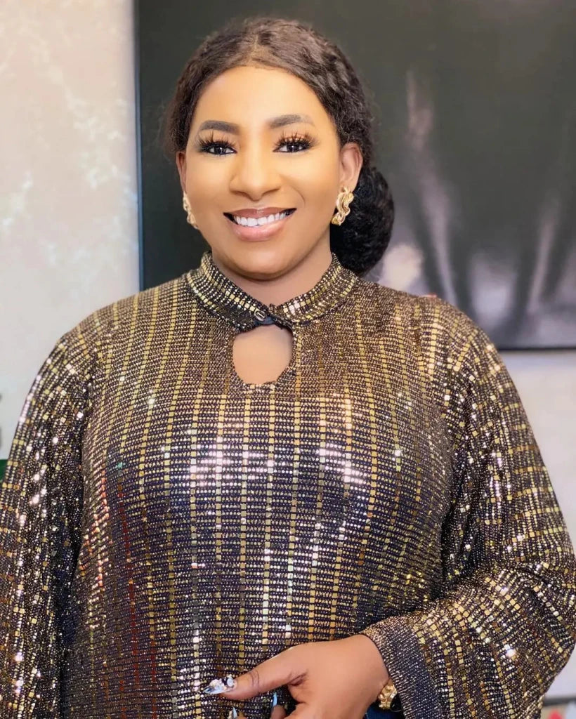 Luxury African Mother’s Dress – Sequin Embellished Stretch Evening Robe - Free Delivery Worldwide only at Flexi Africa