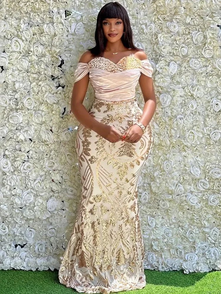 Luxury African Women’s Abaya & Boubou Dress – Elegant Dashiki Ankara Kaftan Evening Gown - Free Delivery Worldwide only at Flexi Africa